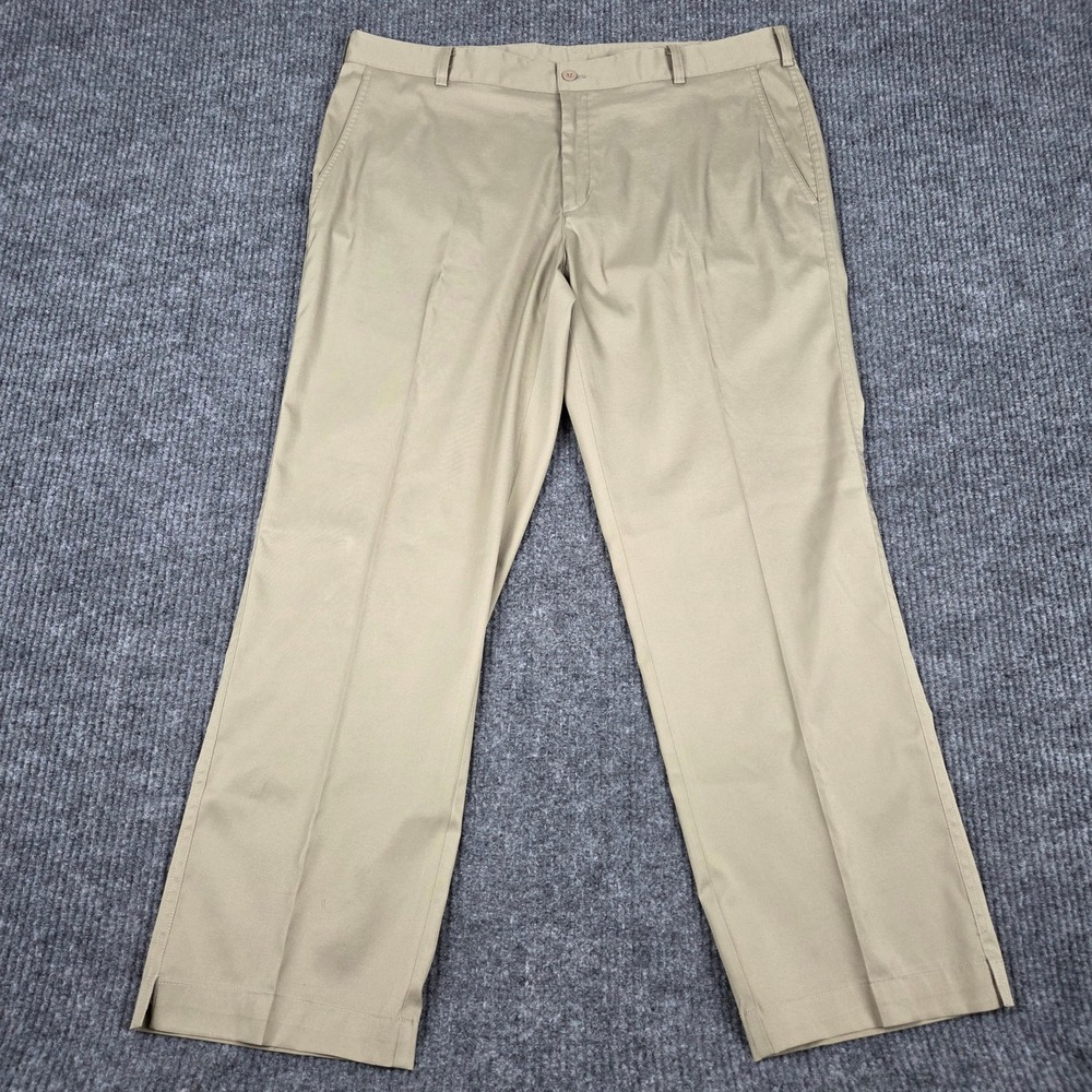 Nike Golf Dri-FIT Mens 38x32 Khaki Tan Flat Front Performance Chino Pants 26490